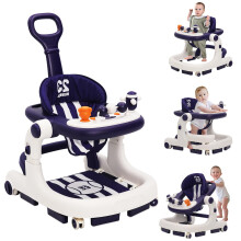 Yosamy 3-in-1 Baby Walker 6-12 Months - Anti-Rollover Anti-O-Leg, Adjustable Height Sensory Push Walker with Lights Music