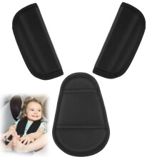 unillea 3Pcs Baby Seat Belt Pads Set, Universal Seatbelt Cushions, Soft Shoulder Strap Covers and Crotch Pad for Car Seat, Pushchair, Stroller