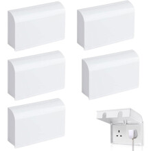 SuQurtom 5PCS UK Plug Socket Covers, Childproof Double Socket Protector, Socket Cover Box for Baby Safety, Universal Electrical Outlet Protectors for