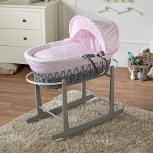 For Your Little One Wicker Moses Basket with Rocking Stand, 83 x 49