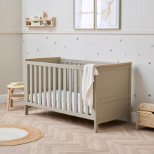 Tutti Bambini Misha Baby Cot Bed (0-6+ yrs) 140x70cm - 3-in-1 Newborn Cot, Toddler Bed & Toddler Sofa with 3 Mattress Height Levels, 46kg, (Mushroom &
