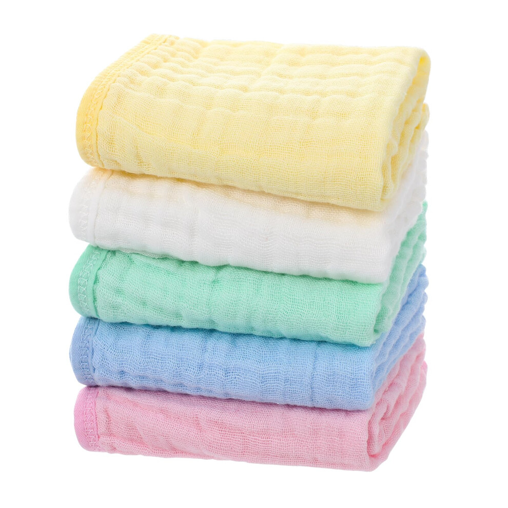 Gsrenyu 5 Pack Large Baby Muslin Squares 100% Cotton 50X25cm Muslin Cloths For Newborn, Super Soft Absorbent Face Cloths
