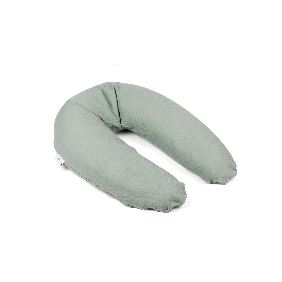 Comfy Big Pregnancy Pillow - Adaptable For Breastfeeding, Maternity Pillow For Support, Elongated Shape, Organic Cotton - Tetra Green Doomoo