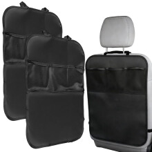 Kaiyzo 2 pcs Waterproof Oxford Fabric Car Seat Protectors with 3 Mesh Pockets Back Seat Kick Mat for Kids Universal Anti-Dirty Seat Cover Dirt & Dama