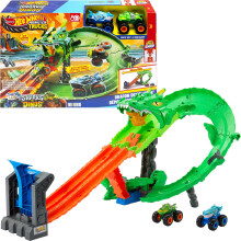 Hot Wheels Monster Trucks Sharks vs. Dinos Dragon Destruction Playset