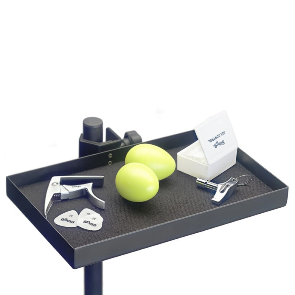 Stagg Accessory Tray With Clamp, Stand Attachment For Small Music Acce