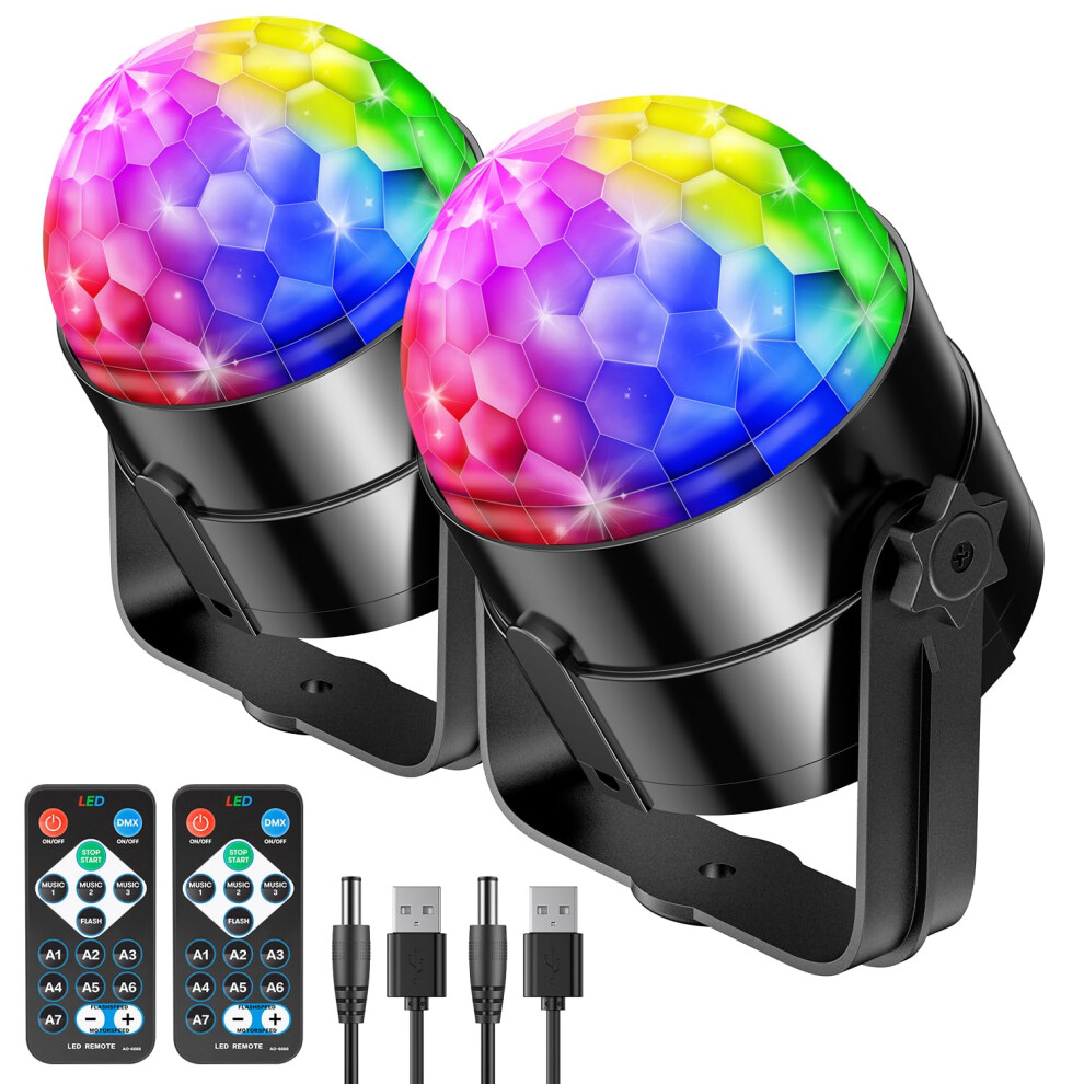 Riyo Disco Lights, 360Rotation Sound Activated Disco Ball Light With R