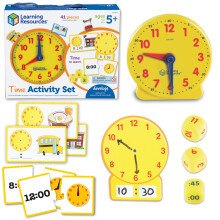 Learning Resources Time Activity Set, Ages 5–7, Teaching Time Toy, Learn to Tell Time, Homeschool Clock Kit, Analogue & Digital Activities