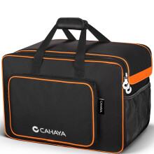CAHAYA Speaker Bag Portable Padded: Travel Case with Multi Pockets External Straps Tote Protective for Bluetooth Boombox Stands Accessories Model CY0