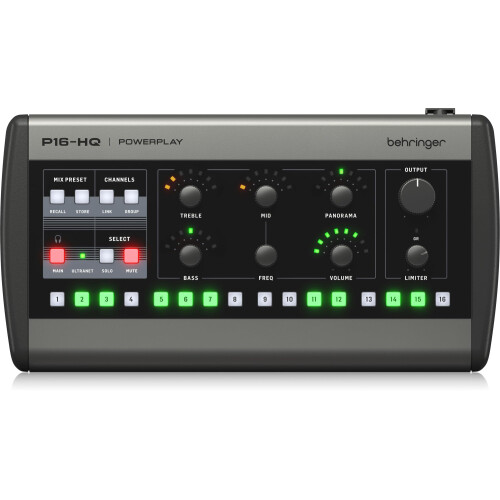 Behringer P16-HQ: Channel Mixer with D/A Conversion and Precise Tone Control