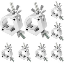 QWORK Pack of 8 Traverse Clamps - 30-36 mm - 100 kg Capacity - Aluminium Alloy Clamps for Stage Light Headlight Moving Head Lighting
