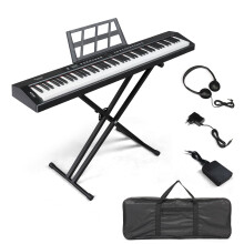 Bonnlo 88 Semi-Weighted Digital Piano with Keyboard Piano Action, Electronic Key