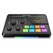 FIFINE RGB Gaming Audio Interface with XLR Preamp, 7.1ch Surround Sound Headphone Amp, EQ Modes, Voice Changer, Game/Chat Balance for Streaming, Livi
