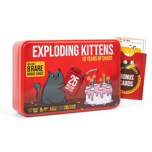 Exploding Kittens Exploding Kittens 10th Anniversary Tin 25 Players Ages 7