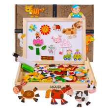 Jaques of London Farm Magnetic Drawing Board Kids | Wooden Toys for 3 Year Olds + | with White Board and Magnetic Farm Animals | Since 1795