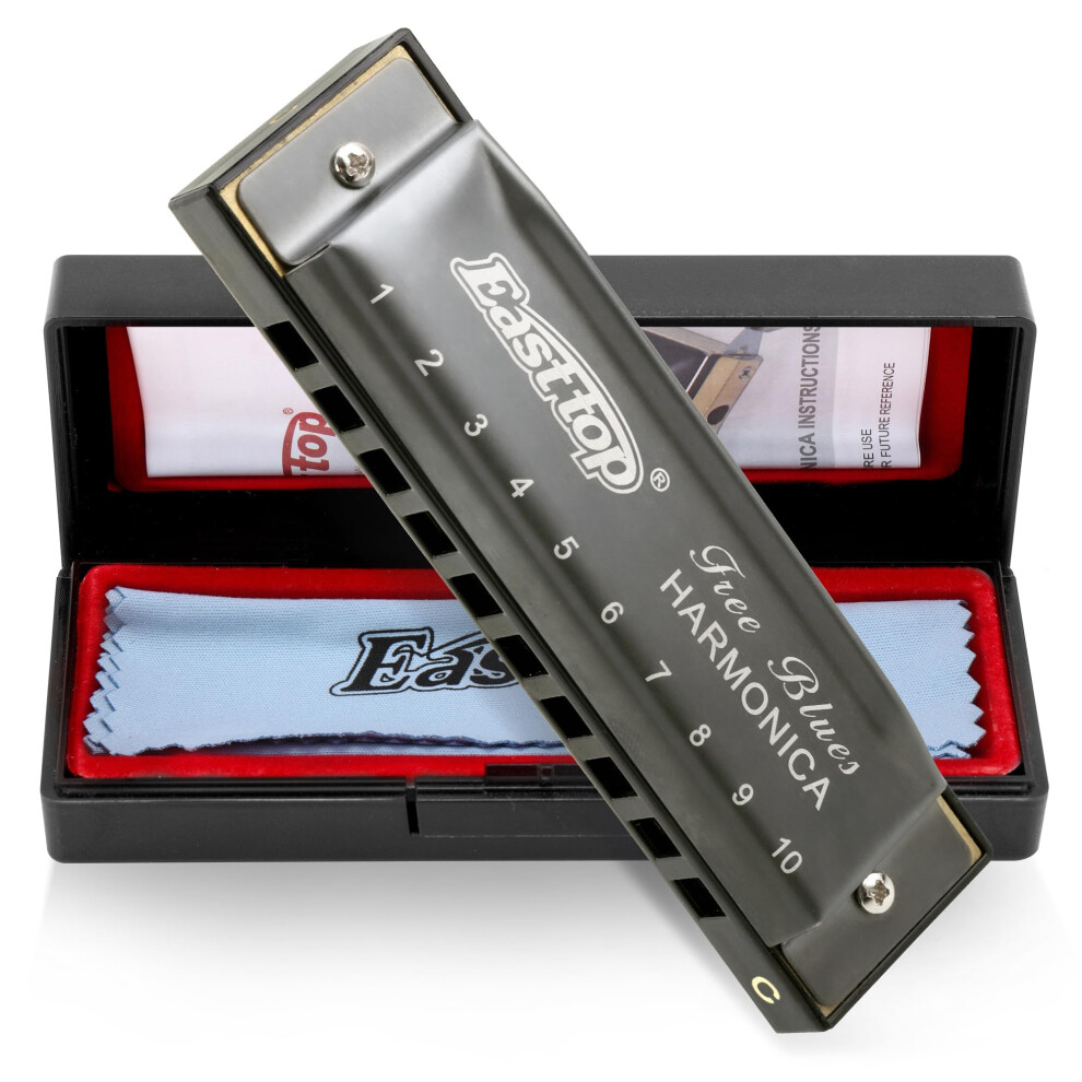 East Top Harmonica In C, 10 Holes Diatonic Harmonica C, Mouth Organ Ha