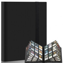 9 Pocket Trading Card Binder with 360 Card Capacity, Side Loading, Black Album for Sports Cards and Compatible with MTG