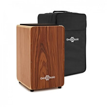 Gear4music Full Size Cajon Drum Box – Wood Percussion with Seatpad and Gigbag - Sapele