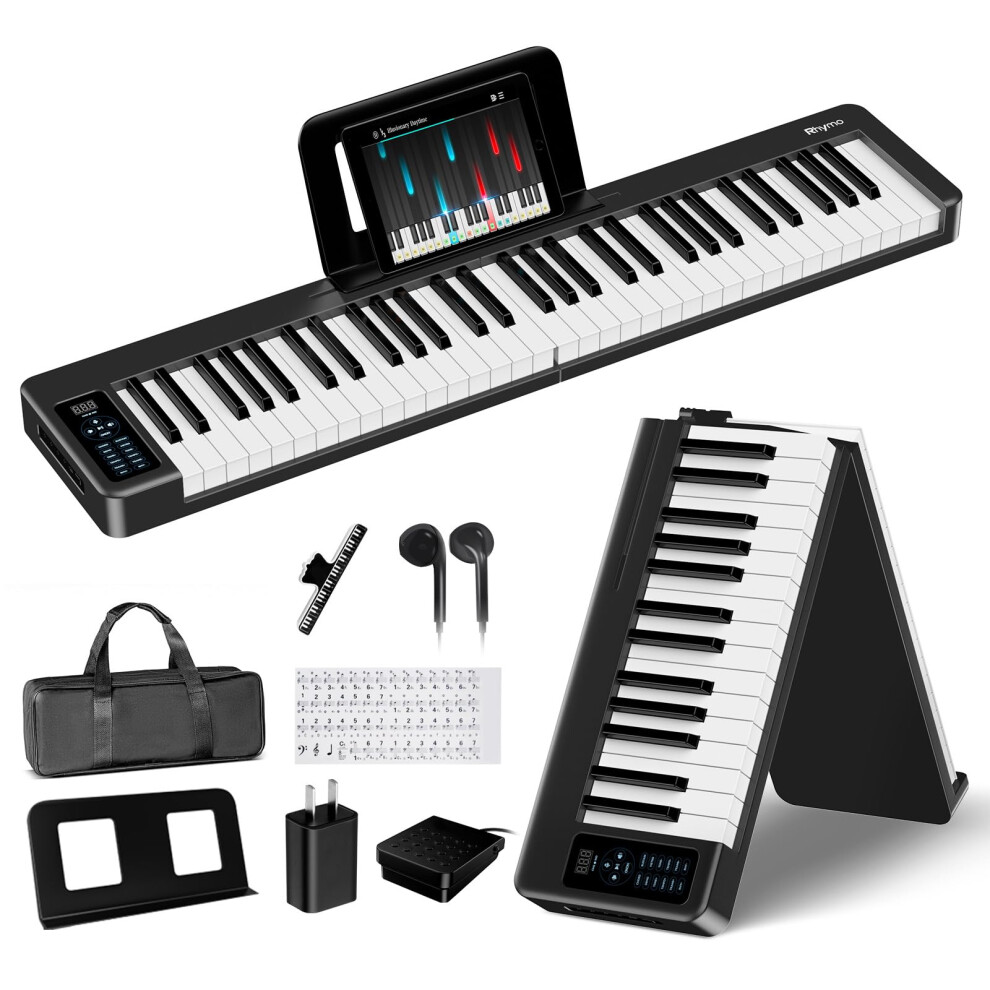 Rhymo Folding Piano Keyboard, 61 Keys Sensitive Electric Piano, Weight