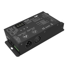 4 Channel Decoder DMX512 & RDM Decoder DMX 512 Digital Display Decoder Dimming Driver DMX512 Controller for LED RGBW Tape Strip Light RJ45 Connection