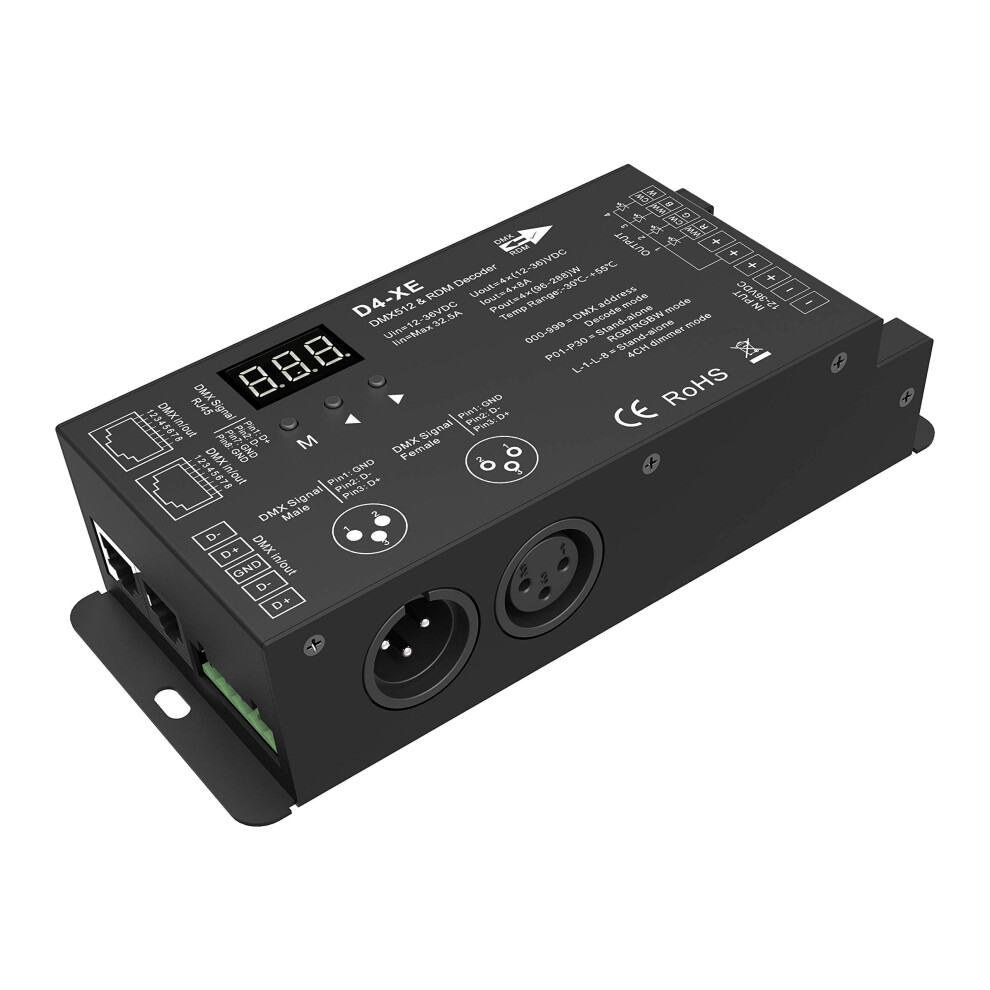 Weiwang Electronic 4 Channel Decoder Dmx512 & Rdm Decoder Dmx 512 Digital Display Decoder