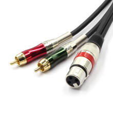 SiYear XLR Female to 2 x Phono RCA Plug Adapter Y Splitter Patch Cable, XLR Female 3 Pin to Dual RCA Male Plug Stereo Audio Cable Connector(3M/10FT)