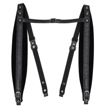 Rayzm Accordion Harness Straps, Adjustable Shoulder Belts Straps for Accordions, Thickened Synthetic Leather, 8cm Wide * 1cm Thick Soft Padding for C