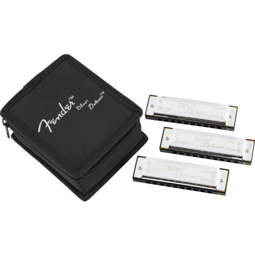 Fender Fender Blues Deluxe Harmonicas - 3-Pack - Incl. Case