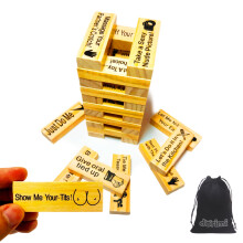 DORIMI Adult Wooden Stacking Tower Game - 48pcs Couples Games for Adults, Naughty Date Night Sex Games for 2 Players