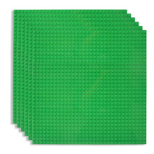 Compatible 10x10 Inch Green Baseplates 6 Pack for Building Projects, Fits Major Brands
