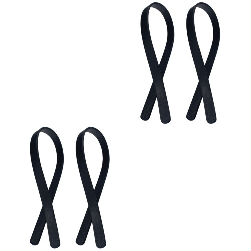 4Pièces Sangles Pour Sac Noir Cuir Épais Poignées Remplacement Durable 2