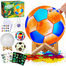 Paint Your Own Football Lamp Kit, Football Gifts for Boys, DIY 3D Night Light with Stickers, Art Supplies Crafts Kit for Kids, Easter Birthday Gifts