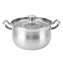 Olla de 24 cm - Tapa de vidrio de acero inoxidable 201