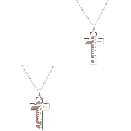 2Pièces Colliers Baseball Croix Acier Durable Style 2