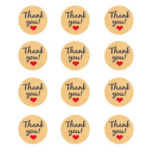 Thank You Stickers, 120 Pcs 1.45 Inch Thank You Round Sticker Kraft Thank You Labels for Small Business