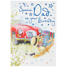 Piccadilly Greetings Birthday Card Dad - 9 X 6 Inches - Regal Publishing,Red