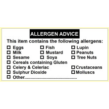 200 Allergen Warning Labels. Allergy Stickers. Food Allergen Stickers 50 x 25mm. Allergy Labels