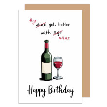 Edition Seidel Premium Birthday Card with Envelope. Greeting Happy Birthday for Him or Her Friend BFF Man Woman Wife Husband Wine Funny (G3670 SW024)