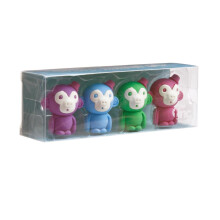 Tinc Monkey Shaped Eraser Set | Fruit Scent | Includes 4 Erasers | Correct Mistakes E