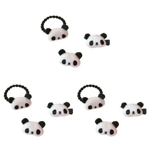9Pièces Accessoires Cheveux Panda Broche Élastique 1