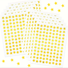 2160 Pcs Gold Star Stickers, 0.3" Diameter, 20 Sheets - Reward Stickers for Children, Ideal for Reward Charts and More