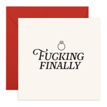 Central 23 Engagement Card Funny - F*cking Finally Engaged! - Funny Greeting Cards For Son Daughter In Law - Congratulations Card For Friends - Comes