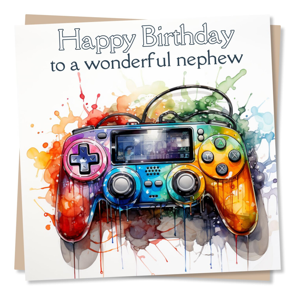 Nephew Birthday Card Â Gamer Â Gaming Controller Design Â Happy Birthday Nephew 5001739062173