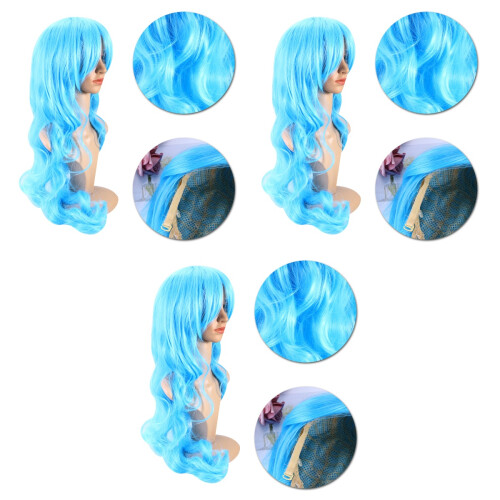 3Pièces Perruques Cosplay Fibre Style Droit 2