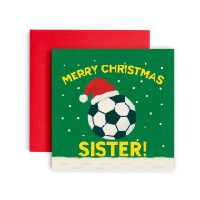 Huxters Christmas card for Sister Have a Merry Christmas Football Card Xmas Sport Hol