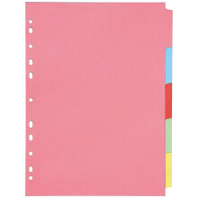 Q-Connect 5-Part Subject Divider Multi-Punched A4 KF26081