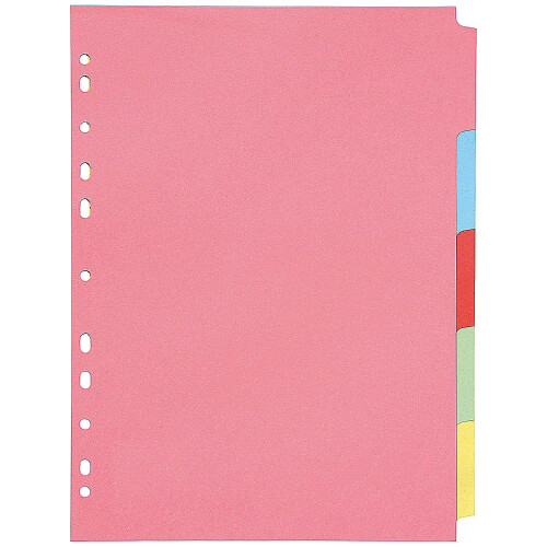 Q-Connect 5-Part Subject Divider Multi-Punched A4 KF26081