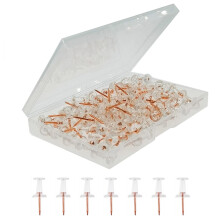 ZHIYE Push Pins 100 pcs Thumb Tacks Clear Gold Push Pins Map, with Organizing Container for Home Office Craft Projects, Natural Color