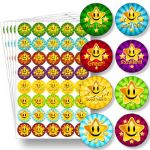 Teacher Reward Stickers for Children - 200 Colourful Well Done, Praise, Good Work, Teacher Stickers Pack