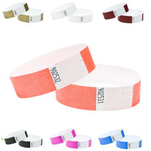 Wristbands Made from Dupont Tyvek 3/4 inch 100 Pack, Paper Like Bracelets Used for
